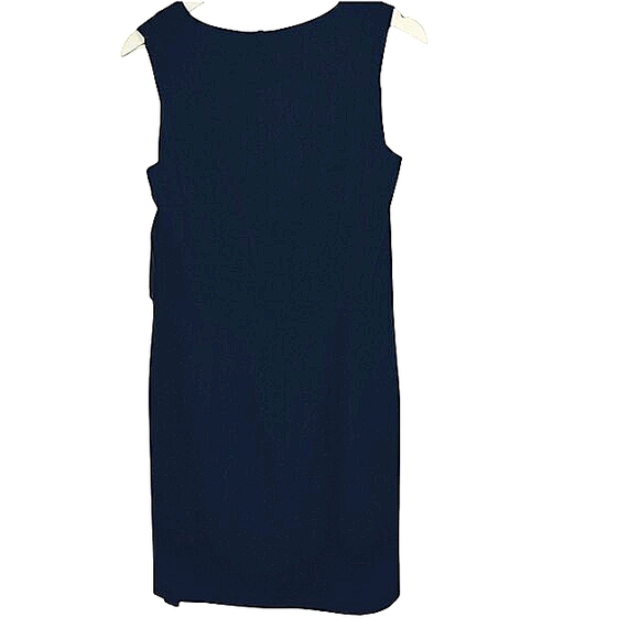 Sag Harbor Dress Women's 12 Sleeveless Back Zip Sheath Career Office Navy Lined - Picture 5 of 11